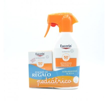 EUCERIN SPRAY PROTECTOR SOLAR 50+ PEDIÁTRICO 300 ML. + POCKET REGALO DE EUCERIN KIDS 50 ML.