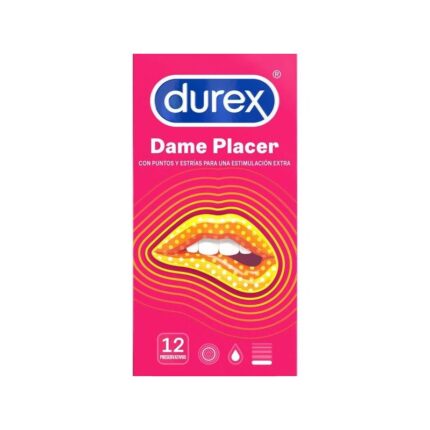 DUREX DAME PLACER CON PUNTOS Y ESTRÍAS 12U.