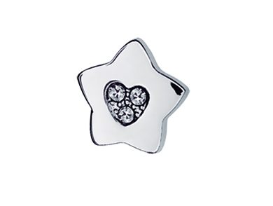 BIOJOUX Prim: Corazón de estrella 9 mm, palo corto. Pendientes Hipoalergénicos
