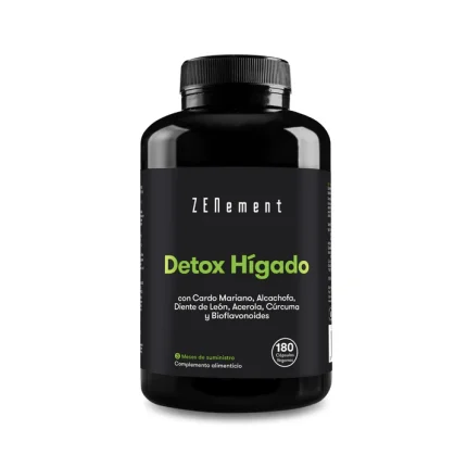 ZENEMENT DETOX HÍGADO CON CARDO MARIANO, ALCACHOFA, DIENTE DE LEÓN, ACEROLA, CÚRCUMA Y BIOFLAVONOIDES - 180 CÁPSULAS